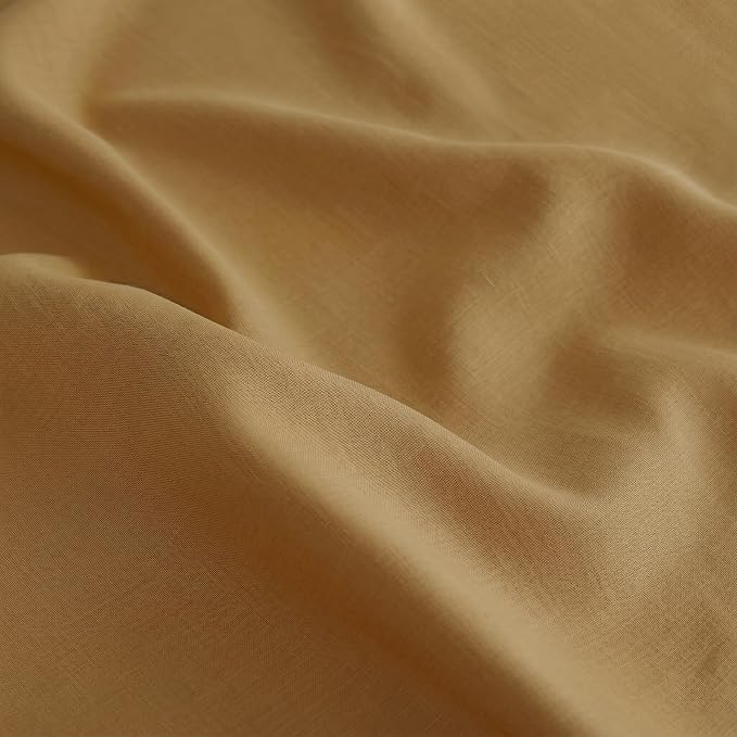 Solino Home Linen Tablecloth for Rectangle Tables 60 x 90 Inch - 100% Pure Linen Caramel Table Cloth - Fete, Machine Washable Cloth Tablecloth for Summer