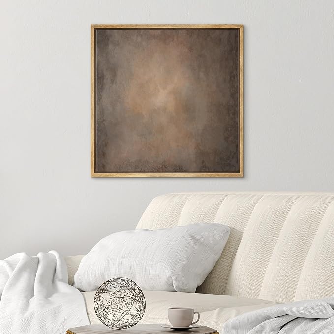 SIGNWIN Framed Canvas Print Wall Art Earthy Brown and Taupe Abstract Illustrations Modern Art Decorative Minimal Calm/Zen for Living Room, Bedroom, Office - 16"x16" Natural