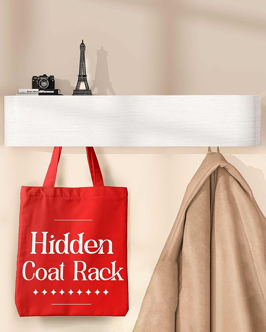 OLEEK Wall Coat Rack - Wall Shelf with Hooks - entryway Hooks - entryway Shelf - Modern Coat Rack - Wooden Coat Rack Wall Mount for Home Decor - Wooden Mount for Home Decor