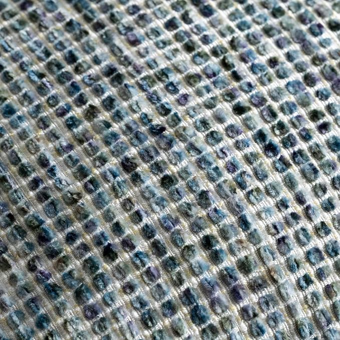 Pack of 1 Neutral Lumbar Pillow Covers 12x20 Boho Textured Dots Stripe Chenille Rectangular Decorative Throw Pillow Cases Accents for Living Room Couch Bed Farmhouse Home Decor, Turquoise Blue