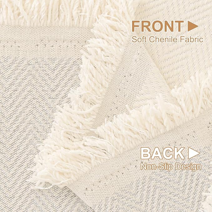 Smiry Couch Cover for Dogs, Washable Chenille Sofa Covers for 3 Cushion Couch, Soft Sofa Slipcover for Pets, Thick Sectional Furniture Protector with Tassels (Beige, 71x150 Inch)