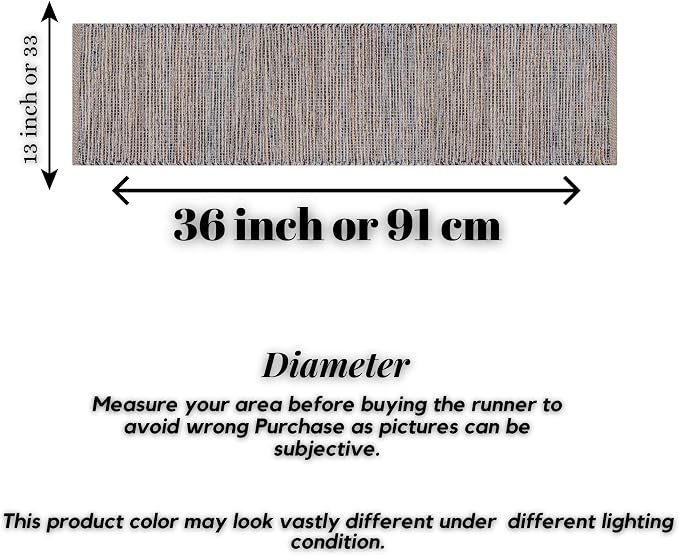 Boho Jute Table Runner for Dining Tables, Rustic Gray Table Runner Farmhouse Style , Cotton and Jute Neutral Colorful Indoor Kitchen Decor, 13 X 36 Inch, - Natural- Grey