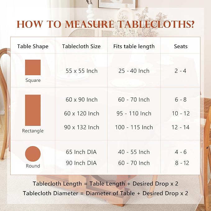 100% Pure Linen Tablecloths 90x132Inches,Rectangle Table Cloth for Dining,Picnic,Weddings and Restaurants,Durable Stonewashed Tablecloths (Re-Caramel, Rectangle - 90 x 132 Inch)