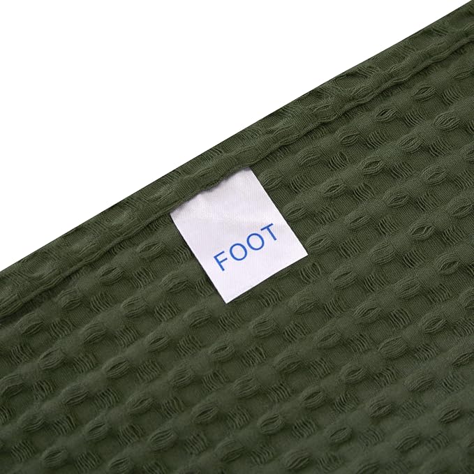 100% Egyptian Cotton Waffle Weave Throw Blanket for Couch, 320 GSM - Breathable and Soft for Spring Summer, Lightweight All Season Throw Blanket for Sofa, Office (50x60 Inches, Olive Green)