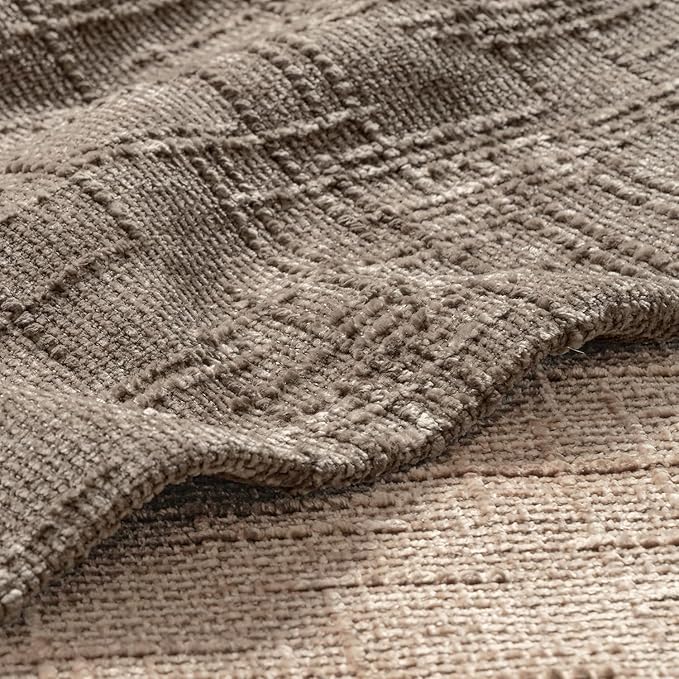 MIULEE Textured Throw Pillow Covers Thick Chenille Decorative Pillows Taupe Grey 20x20 Inch Set of 2 Modern Boho Farmhouse Home Decor Neutral Cushion Covers for Couch Sofa Living Room Bedroom