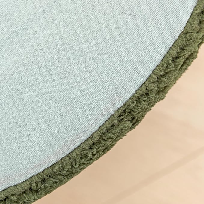 Asuprui Pouf Ottoman Foot Rest – Plush Round All-in-one Foam Stool for Cozy Lounging, Floor Pouf & Chic Decor (Forest Green)