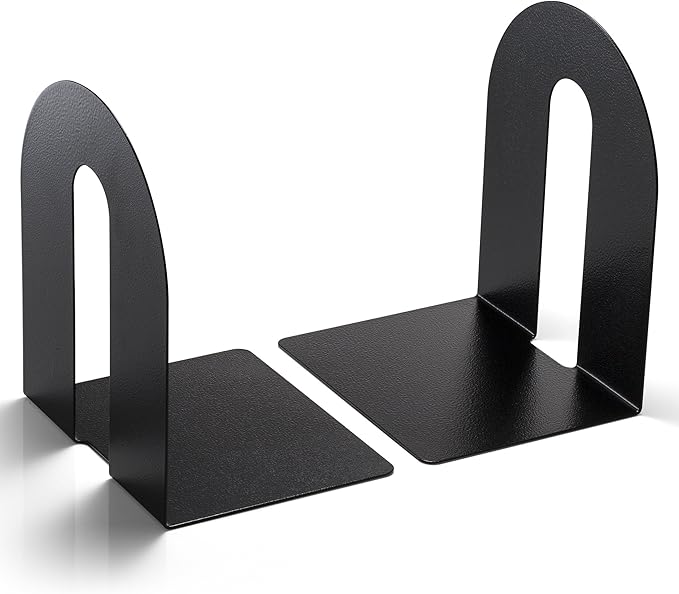 Officemate Bookends, Heavy Weighted 10-inch Steel, Black (93182) (Pack of 6)