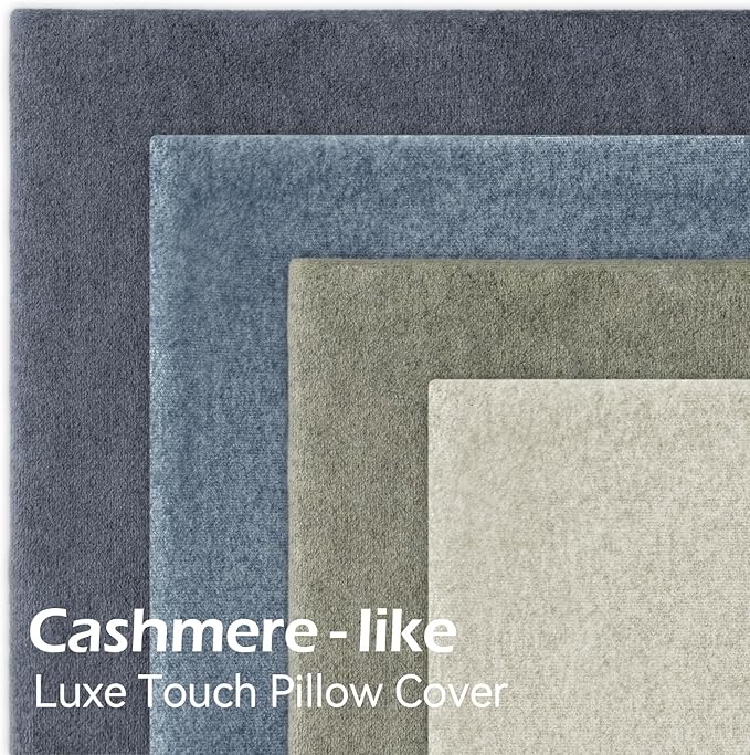 a moment Waterproof Throw Pillow Covers Set of 4,20x20 Inch Outdoor Stain Resistant Pet Friendly Pillowcases Cushion Covers for Patio Sofa and Living Room,Seaside Mist