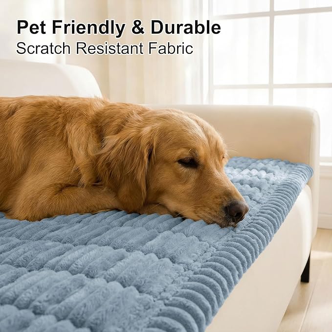 Smiry Couch Cover for Dogs, Non Slip Washable Sofa Protector for Pets, Soft Furniture Cover for Pet, Stylish Sofa Covers, Cozy Protect Against Fur, Dirt & Everyday Messes (Haze Blue, 43" x 63")