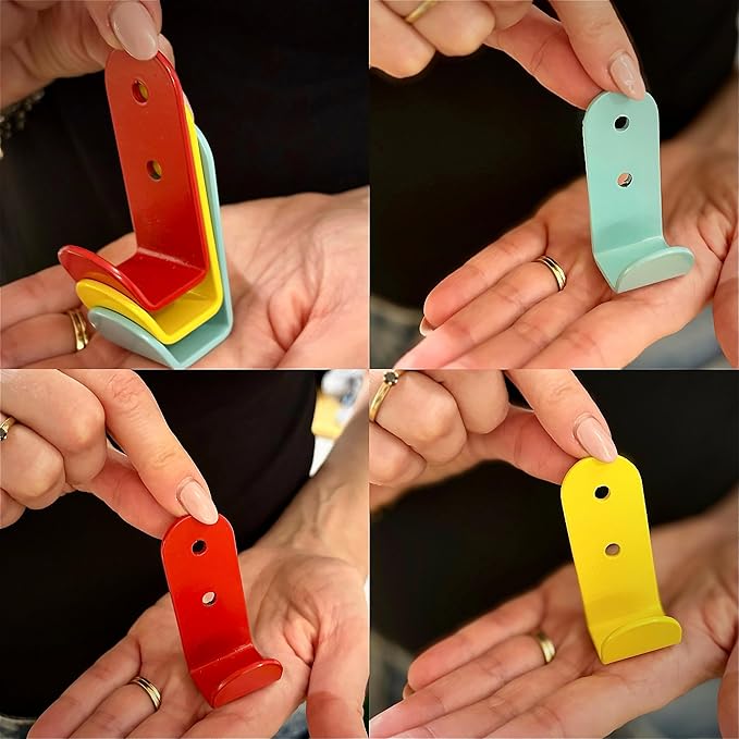 Colourful Heavy-Duty Wall Hooks for Hanging (Set of 3) – Stylish & Sturdy Metal Hooks for Coats, Backpacks, Towels & Bags | Durable and Decorative Wall Hooks for Kids' Rooms & Entryways