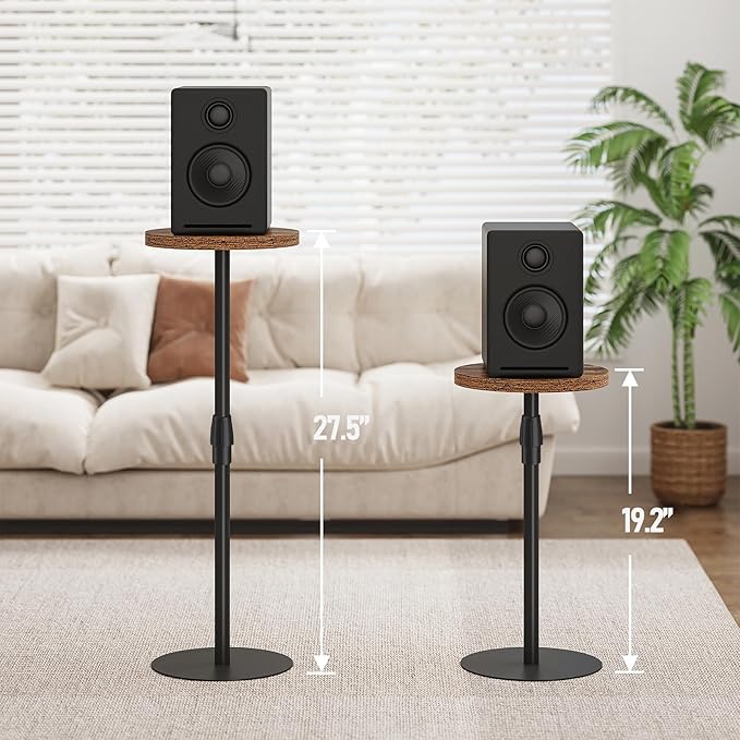 TUTOTAK Tall Round Side Table, Small End Table, Drink Table, Pedestal Side Table, livingroom, Brown TB01BB096