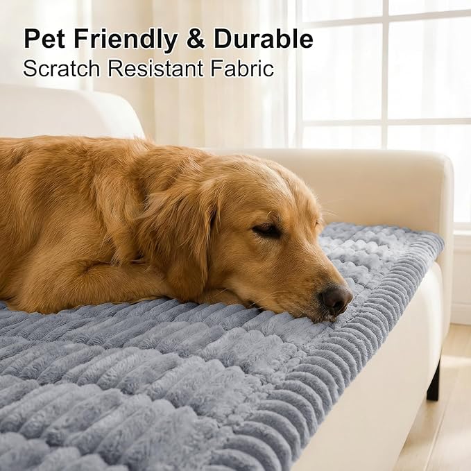 Smiry Couch Cover for Dogs, Non Slip Washable Sofa Protector for Pets, Soft Furniture Cover for Pet, Stylish Sofa Covers, Cozy Protect Against Fur, Dirt & Everyday Messes (Grey, 35.4" x 70.9")