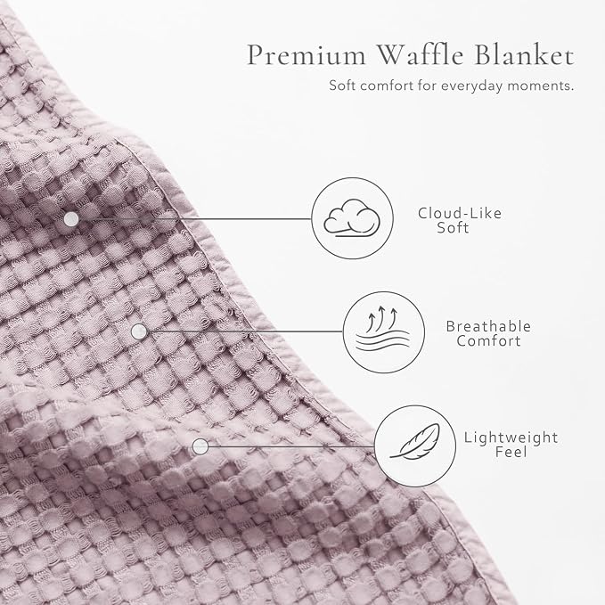 Konssy Waffle Baby Blanket - Soft & Cozy Nursery Swaddle Blanket, Lightweight Toddler Throw for Boys & Girls, Ideal for Wrapping(Purple)