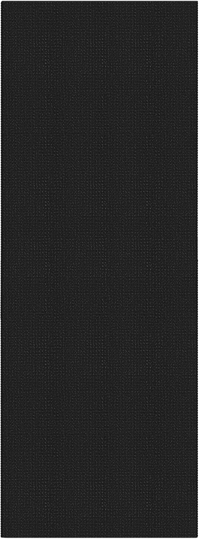 IOHOUZE Washable Runner Rug 2.6x8 Non Slip Rubber Backed Wide Hallway Runner Entryway Runner Indoor, Kitchen Rugs Woven Cotton Floor Carpet for Hall Entrance Bedroom, Black/Grey
