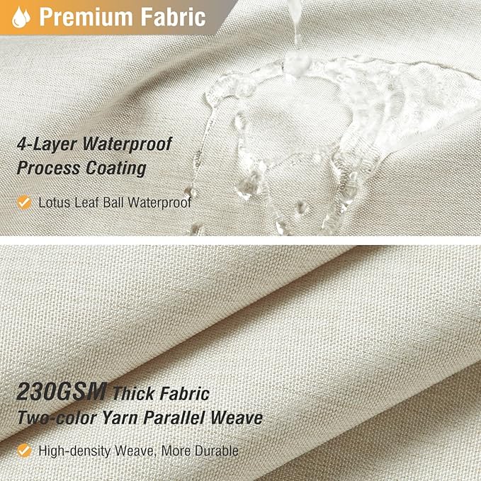 BTTN Stall Fabric Shower Curtain - 36x72 Inch Narrow Linen Textured Heavy Duty Shower Curtain Set with 6 Plastic Hooks, Hotel Spa Luxury Half Waterproof Neutral Bath Curtains for Bathroom, Light Cream
