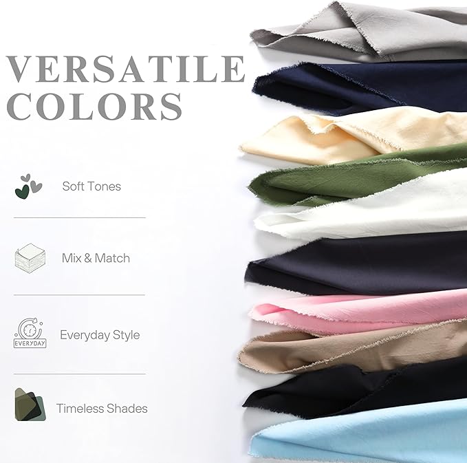 Ramanta Home Cloth Napkins Set of 12 Light Blue 18x18 Inch - Spring Soft & Durable Frayed Dinner Napkin for Easter Wedding, Birthday | Heavy Weight Fabric Table Linen for Everyday Use Family Dinners