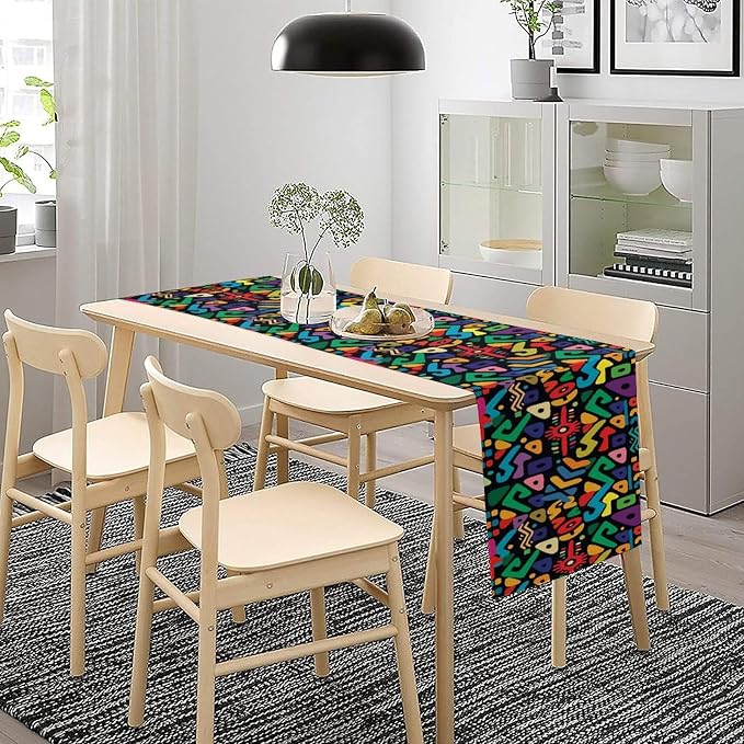 African Table Runner Abstract Geometry Nationality Tribe Table Runner for Kitchen Party Home Dining Room Table 13x120in