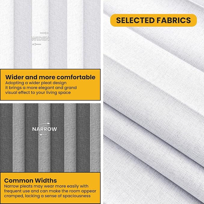 100% Blackout Room Divider Curtains - Total Privacy Curtain Panel, Thermal Insulated Noise Reduction Curtains for Bedroom Windows, Include Ceiling Curtain Track(White, W100 x L96, 1 Pack)
