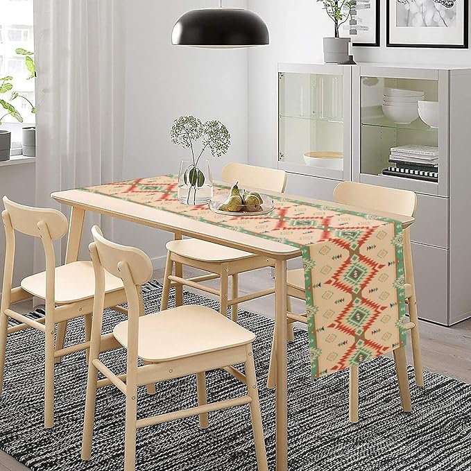 Aztec Southwest Table Runner,Ethnic Style Design Geometric Table Runners Table Setting Decor for Garden Farmhouse Wedding Party Holiday Dinner Home Kitchen Dining Table 13x70 Inch