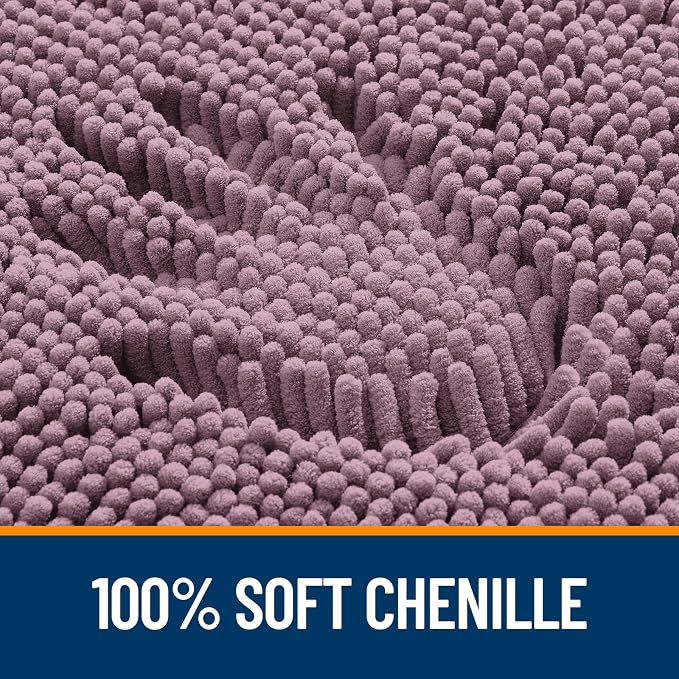 OLANLY Large Bathroom Rugs 59x35, Extra Soft Absorbent Chenille Bath Rugs, Rubber Backing Quick Dry, Machine Washable Bath Mats for Bathroom Floor, Tub and Shower, Home Decor Accessories, Deep Plum