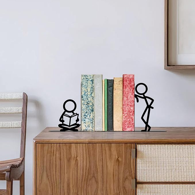 Unique Bookends for Shelves – Fun & Decorative Book Ends, Cute Kids Bookends – Book Holders for Bookshelves & Home Decor, Book Lovers Gift