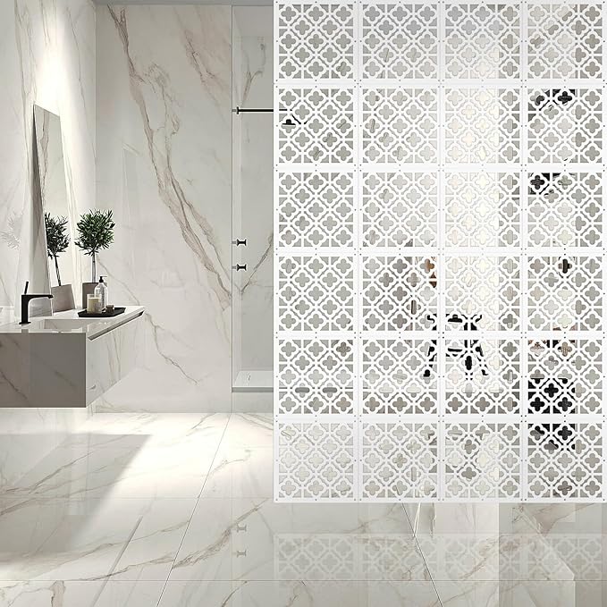 Boshen 24PCS Hanging Room Divider Wall Screen Panel Room Divider Panels Privacy Screen Divider Home Decor for Living Room Bedroom Home Office Restaurant Decor-Window Flower