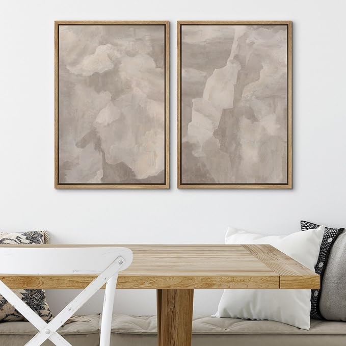 SIGNWIN Framed Canvas Print Wall Art Textured Abstract Earthy Beige Tones Illustrations Modern Art Decorative Contemporary for Living Room, Bedroom, Office - 24"x36"x2 Natural