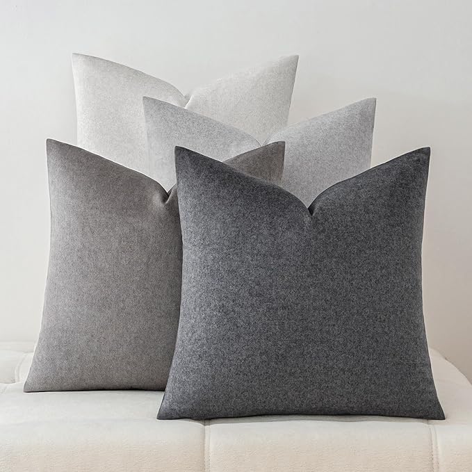a moment Waterproof Throw Pillow Covers Set of 4,20x20 Inch Outdoor Stain Resistant Pet Friendly Pillowcases Cushion Covers for Patio Sofa and Living Room,Urban Cozy