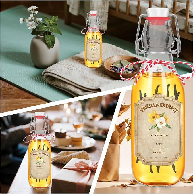 10 pack 8 oz vanilla extract bottles swing top glass bottles with lids homemade vanilla small flip top jars with airtight circle clear