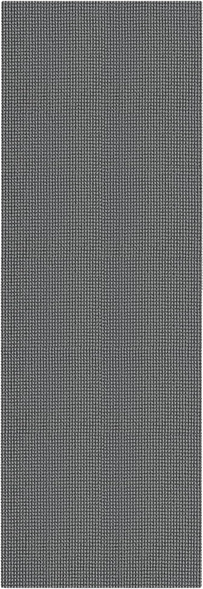 IOHOUZE Washable Runner Rug 3x10 Non Slip Rubber Backed Long Hallway Runner Entryway Runner Indoor, Kitchen Rugs Woven Cotton Floor Carpet for Hall Entrance, Dark Grey