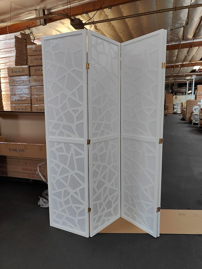 Mosaic Breeze Room Divider, 3-8 Panel (White, 3 Panel)