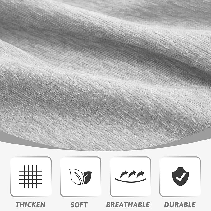 MEETSKY Couch Cover Small Sofa Covers Sofa Throw Cover for Couches Slipcover Reclining Sofa Washable Soft Chenille Blend Modern Decor Couch Protector for Living Room, 71" x 102", Light Grey