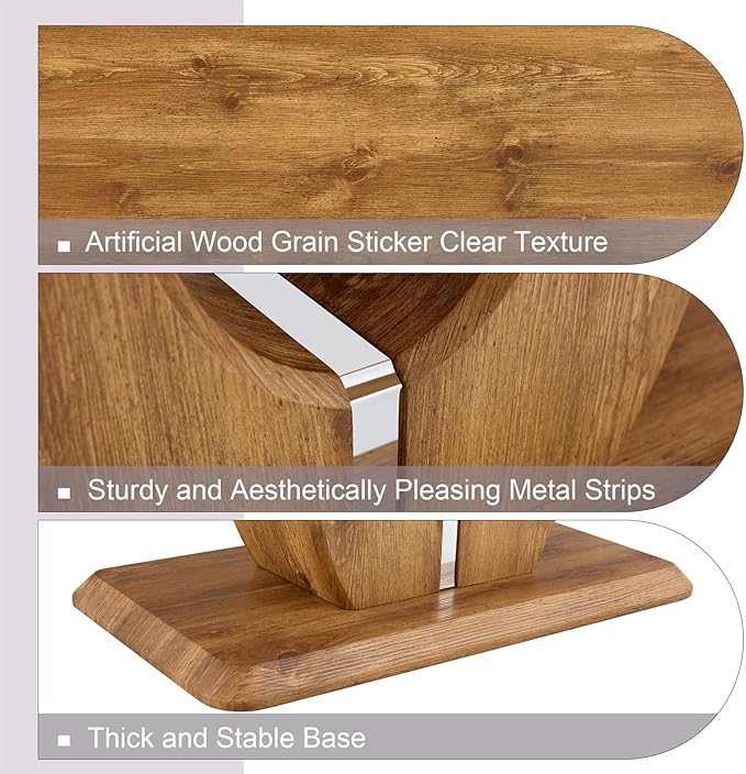 LKTART Rectangle Coffee Table for Living Room, Imitation Marble Coffee Tables with Storage, Modern Stable Base Center Tea Table for Dining Room Small Space Apartment (47''L×25.6''W-Brown)