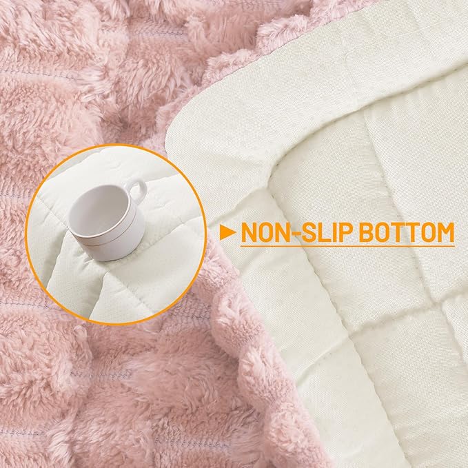 Smiry Couch Covers for Dogs Washable, Non Slip Fuzzy Pet Couch Covers for Sofa, Soft Thick Sofa Slipcovers Furniture Protector Pet Friendly (Dusty Rose, 27.6" x 70.9")