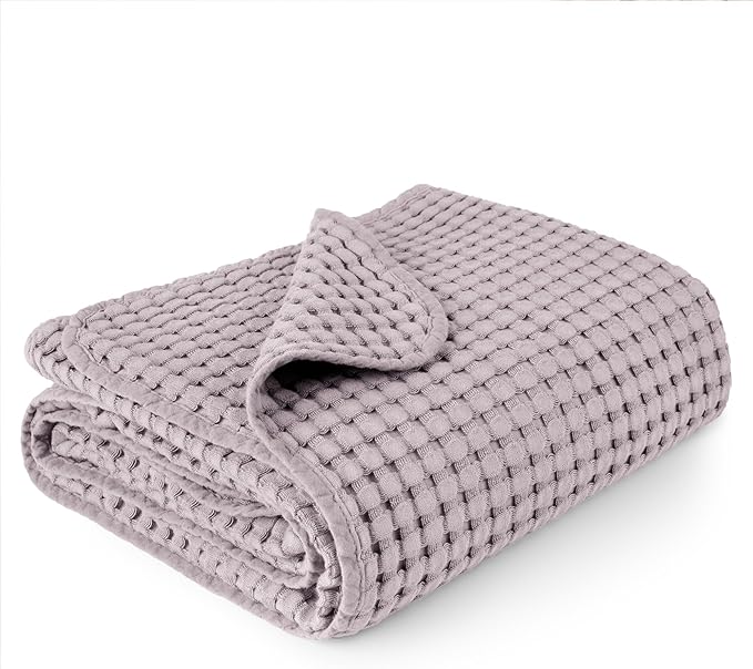 Konssy Waffle Baby Blanket - Soft & Cozy Nursery Swaddle Blanket, Lightweight Toddler Throw for Boys & Girls, Ideal for Wrapping(Purple)