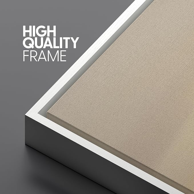 SIGNLEADER Framed Canvas Print Wall Art Warm Ochre Abstract Landscape Modern Illustrations Modern Art Decorative Minimal Relax/Calm for Living Room, Bedroom, Office - 16"x24"x2 White