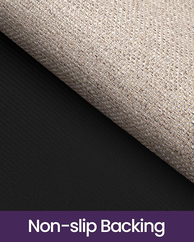 DEXI Ultra Thin Door Mat Indoor Entrance 35x56, Non Slip Rubber Backed Entryway Mats Dirt Trapper, Low Profile Front Doormat for Inside Entry, Patio, Porch, Beige