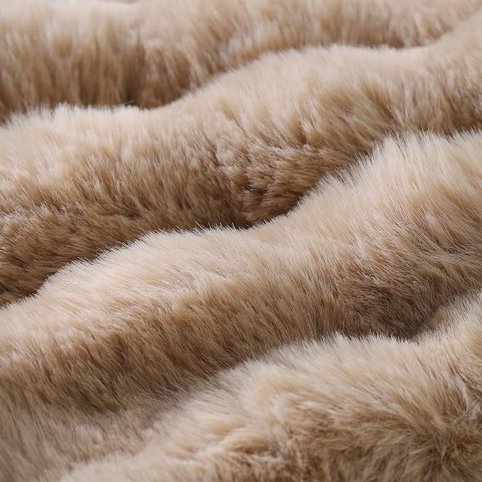 MADIZZ Pack of 2 Thick Plush Faux Wool Throw Pillow Covers Soft Boho Throw Pillows Luxurious Cushion Covers for Couch Sofa Bedroom Living Room Home Decor 22x22 Inch Camel