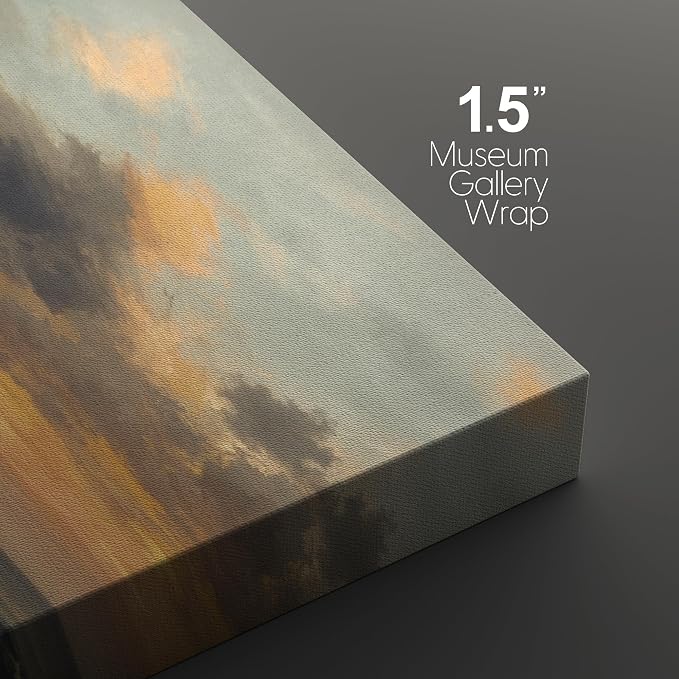 SIGNLEADER Canvas Print Wall Art Set Golden Sunset Seascape Illustrations Modern Relax/Calm Multicolor for Living Room, Bedroom, Office - 24"x36" x 2