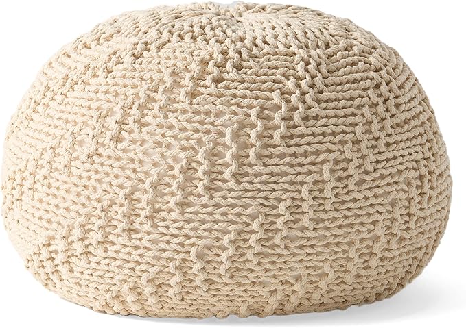 Christopher Knight Home Barwick Pouf, Ivory
