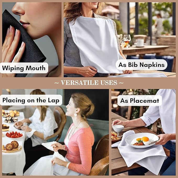 Native Fab Cloth Napkins Set of 4, 100% Cotton, Washable, Reusable Dinner Cloth Napkin 17x17 inches, Table Linen Decor for Dinner, Celebrations, Wedding, Events, Burgundy