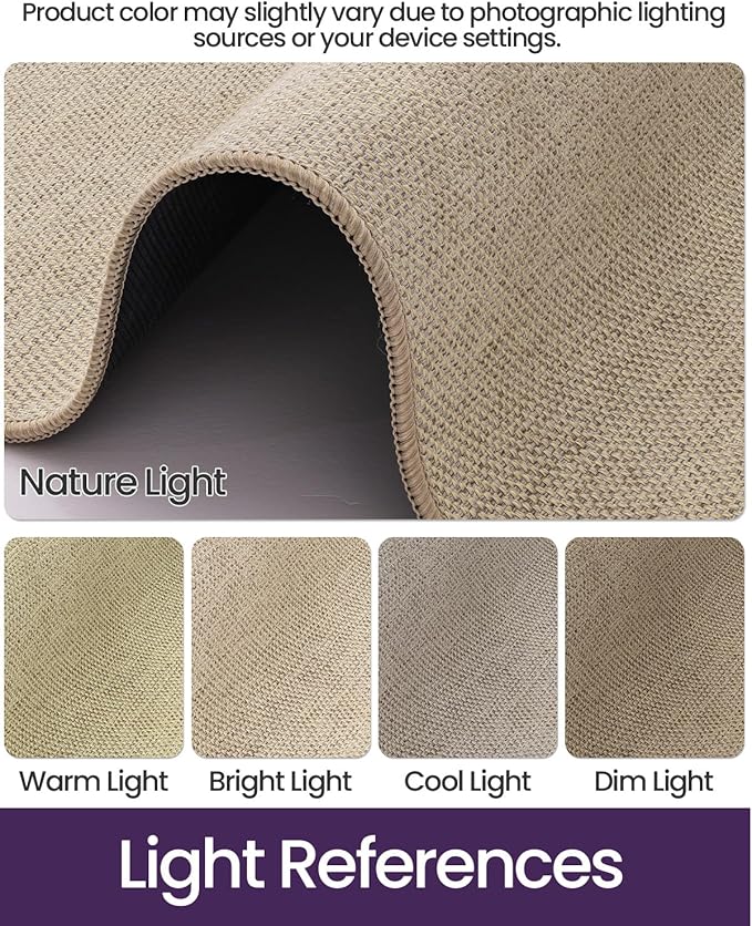 DEXI Ultra Thin Door Mat Indoor Entrance 24x36, Non Slip Rubber Backed Entryway Mats Dirt Trapper, Low Profile Front Doormat for Inside Entry, Patio, Porch, Beige
