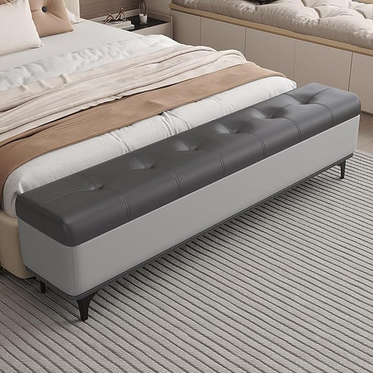 Modern Bedroom Bench with Storage Space, Hallway Seat Chest with Shoe Rack, Ultra-Narrow Gap — Slim Entryway, Living Room, and Shoe-Changing(G,100 * 35 * 45cm/35.4 * 13.8 * 17.7in)
