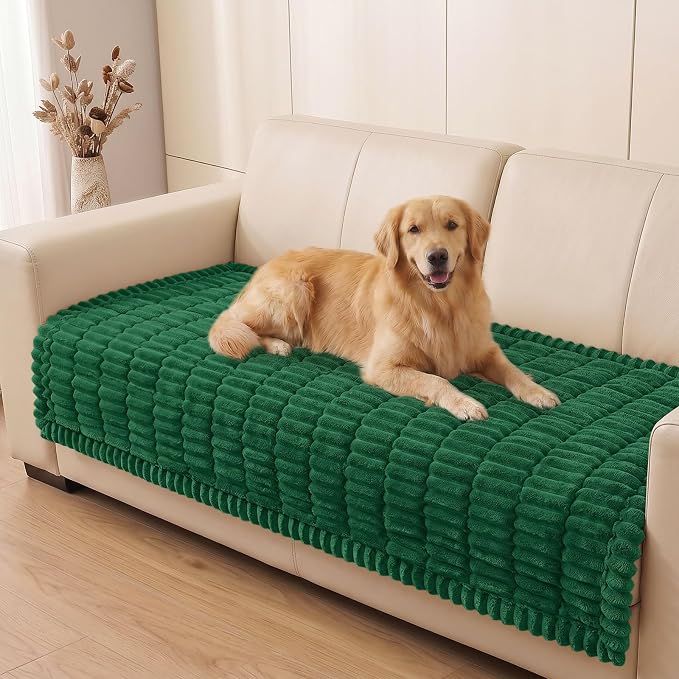Smiry Couch Cover for Dogs, Non Slip Washable Sofa Protector for Pets, Soft Furniture Cover for Pet, Stylish Sofa Covers, Cozy Protect Against Fur, Dirt & Everyday Messes (Turquoise, 35.4" x 88")