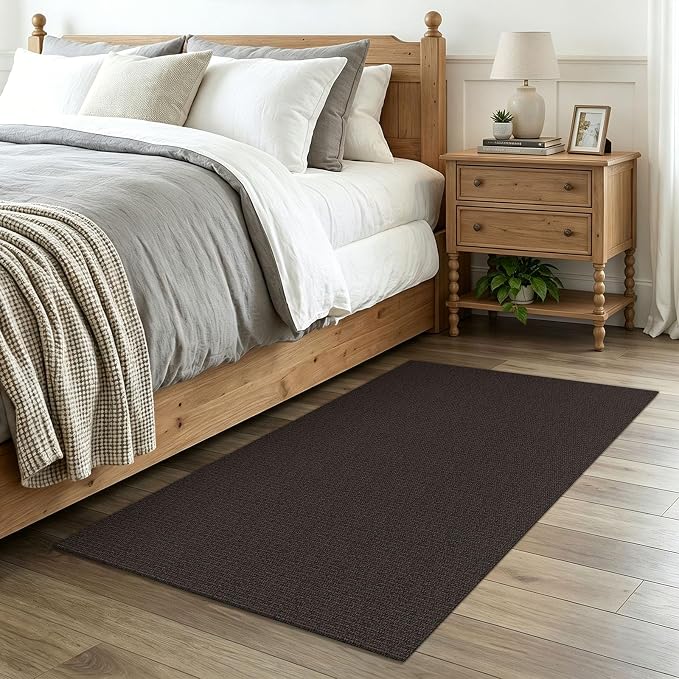 EARTHALL Washable Area Rug 3x4 Ft Non Slip Rugs for Entryway Braided Rubber Backed Throw Rugs Door Mat Indoor Outdoor Entrance Cotton Woven Rug for Kitchen Foyer Front Door Living Room, Taupe/Coffee