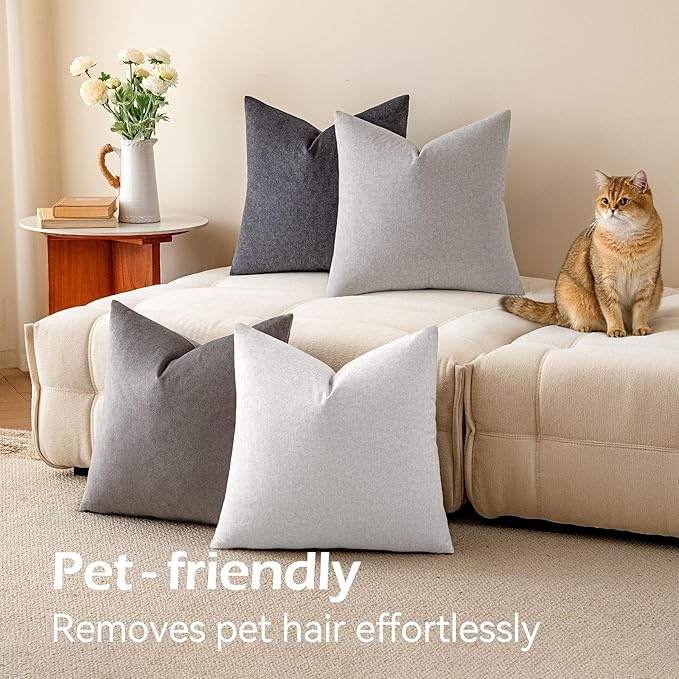 a moment Waterproof Throw Pillow Covers Set of 4,20x20 Inch Outdoor Stain Resistant Pet Friendly Pillowcases Cushion Covers for Patio Sofa and Living Room,Urban Cozy