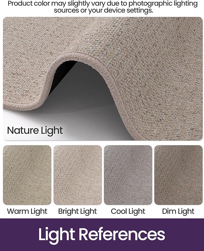 DEXI Door Mat for Entrance 36x60, Non Slip Entry Doormats for Inside House, Low Profile Entryway Doormat, Dirt Trapper Front Door Mats for Patio Porch, Beige