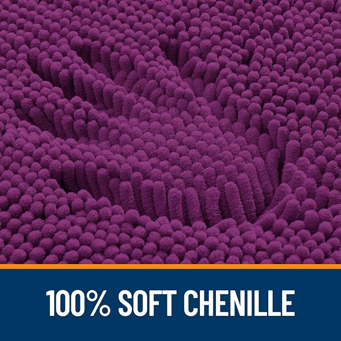 OLANLY Bathroom Runner Rugs 59x24, Extra Soft Absorbent Chenille Bath Rugs, Rubber Backing Quick Dry, Machine Washable Long Bath Mats for Bathroom Floor, Tub and Shower, Home Decor Accessories, Purple