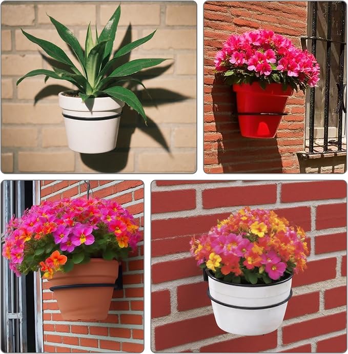 6 Pack 6 inch Durable Metal Plant Holder, Wall Mounted Wall Planters Heavy Duty Hangers, Versatile Planter Hooks for Indoor/Outdoor Gardening Enthusiasts(Fixed)