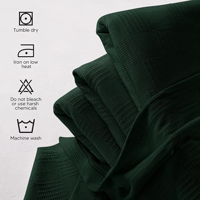 Utopia Bedding 100% Cotton Thermal Blanket Forest Green King Size Soft, Lightweight, Breathable, Cozy Spring and Summer Blankets for Bed, Home Room Decor Gifts for Women and Men (90x108 Inches)